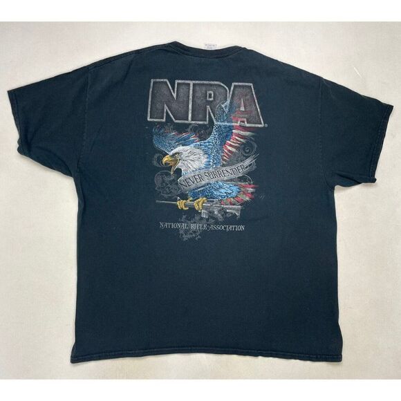 NRA Right To Bear Arms Never Surrender Guns Eagle Graphic T-shirt Men XXL Black - Picture 1 of 6